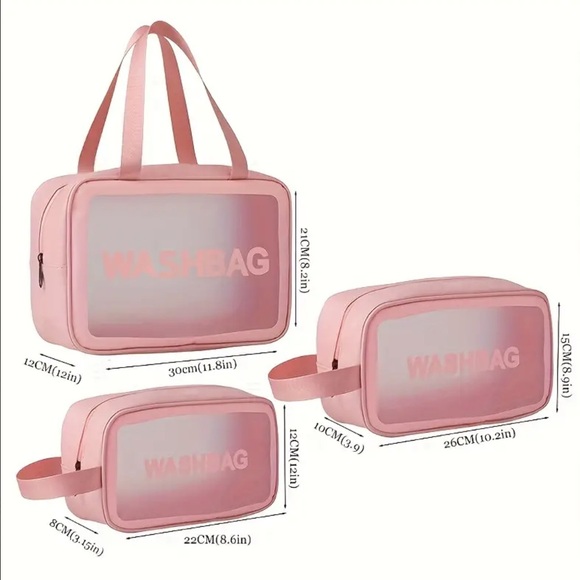 Pink & Clear Washable Travel Bags full of Essentials🎀Will Reveal on Live Show - Picture 15 of 16